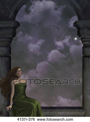 Woman sitting on a window ledge View Large Photo Image Stock Photograph - Woman sitting on a window ledge. Fotosearch