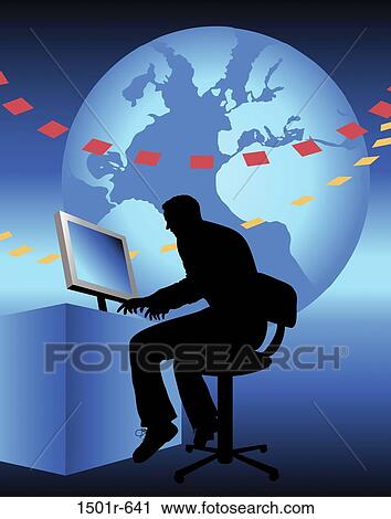 Stock Image - World Wide Webman 4 2006 Linda Braucht (20th C. American) Computer Graphics. Fotosearch