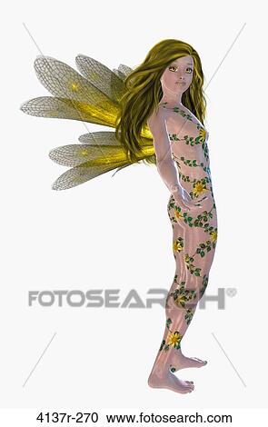 Yellow flower fairy standing up View Large Photo Image Stock Image - Yellow flower fairy standing up. Fotosearch