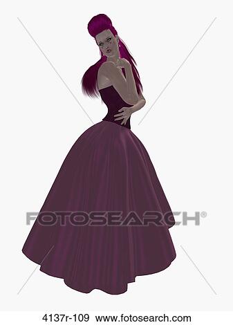 Stock Photo - Young lady dressed in a gown. Fotosearch