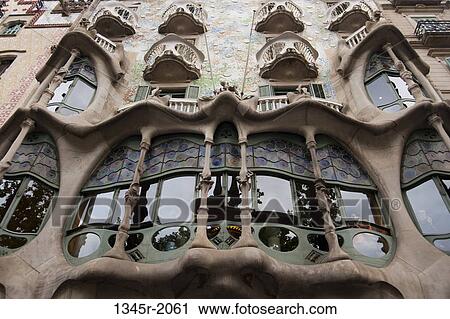 Spain, Barcelona, Casa Battlo by Antoni Gaudì View Large Photo Image Stock Image - Spain, Barcelona, Casa Battlo by Antoni Gaudì. Fotosearch