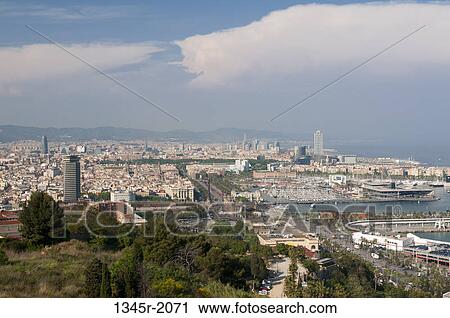 Spain, Barcelona, Cityscape View Large Photo Image Stock Image - Spain, Barcelona, Cityscape. Fotosearch