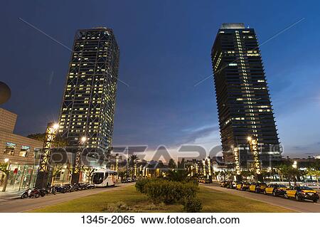 Spain, Barcelona, La Barceloneta district, Olympic Harbour, Hotel Arts and Mapfre Tower View Large Photo Image Stock Photography - Spain, Barcelona, La Barceloneta district, Olympic Harbour, Hotel Arts and Mapfre Tower. Fotosearch