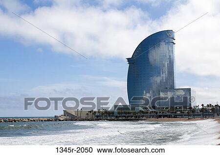 Spain, Barcelona, La Barceloneta, W Hotel View Large Photo Image Stock Image - Spain, Barcelona, La Barceloneta, W Hotel. Fotosearch