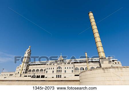 Stock Image - Spain, Barcelona, Montjuic, Olympic Stadium. Fotosearch