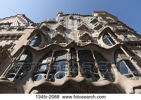 Stock Photo - Spain, Barcelona, Passeig de Gracia, Casa Battlo by Antoni Gaudì. Fotosearch