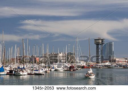 Spain, Barcelona, Port Vell, Marina View Large Photo Image Stock Image - Spain, Barcelona, Port Vell, Marina. Fotosearch