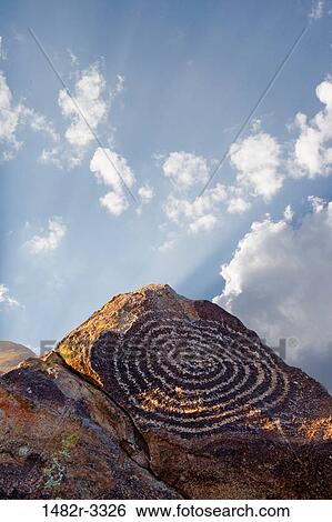 Stock Photograph - USA, Arizona, Tucson, Saguaro National Park, Hohokam Petroglyph. Fotosearch