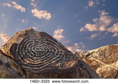 Stock Photography - USA, Arizona, Tucson, Saguaro National Park, Hohokam Petroglyph. Fotosearch