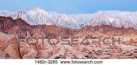 Stock Photography - USA, California, Alabama Hills and Sierra Mountains, near Lone Pine. Fotosearch