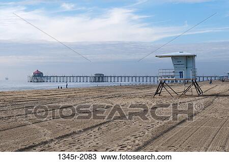 USA, California, Huntington Beach Pier View Large Photo Image Stock Image - USA, California, Huntington Beach Pier. Fotosearch