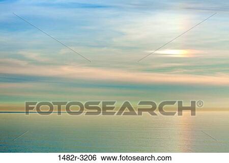 Stock Photograph - USA, California, La Jolla, Torrey Pines State Natural Reserve and State Beach, Seascape at Sunset. Fotosearch