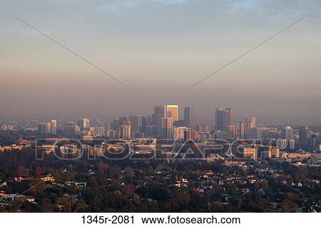 USA, California, Los Angeles, Cityscape at sunset View Large Photo Image Stock Image - USA, California, Los Angeles, Cityscape at sunset. Fotosearch