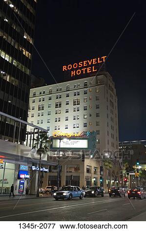 Stock Photo - USA, California, Los Angeles, Hollywood, Roosvel Hotel. Fotosearch