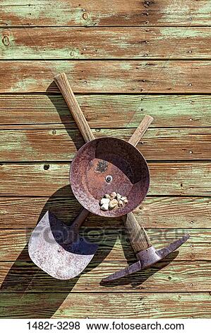 Stock Photo - USA, California, Randsburg, Mining tools. Fotosearch