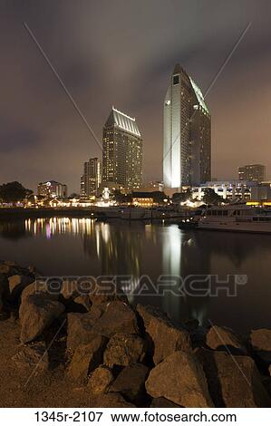 USA, California, San Diego, Marina and skyline at dusk View Large Photo Image Stock Photo - USA, California, San Diego, Marina and skyline at dusk. Fotosearch