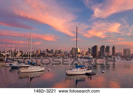 USA, California, San Diego, Sailboats in harbor at sunset View Large Photo Image Stock Image - USA, California, San Diego, Sailboats in harbor at sunset. Fotosearch