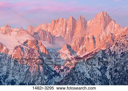 Stock Photography - USA, California, Sunrise, Mount Whitney. Fotosearch
