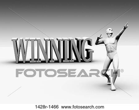 Winning white block lettering with one white figure View Large Photo Image Stock Photograph - Winning white block lettering with one white figure. Fotosearch