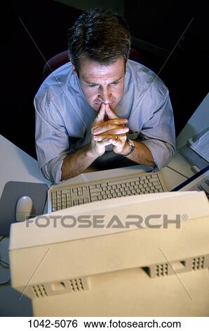 desk, computer, contemplation, contemplating, executive, contemplate View Large Photo Image Stock Photograph - desk, computer, contemplation, contemplating, executive, contemplate. Fotosearch