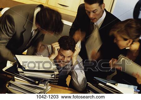 group, desk, anger, overwhelmed, stress, business View Large Photo Image Stock Image - group, desk, anger, overwhelmed, stress, business. Fotosearch