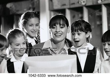 group, people, teacher, school, computer, children, education View Large Photo Image Stock Image - group, people, teacher, school, computer, children, education. Fotosearch