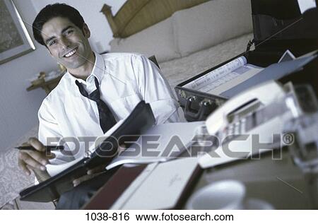 Stock Photograph - hotel, busy, Hispanic, business. Fotosearch
