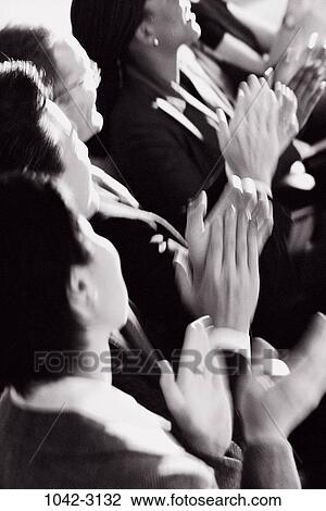 Stock Image - meeting, group, multiethnic, clapping, business, concepts, achievement. Fotosearch