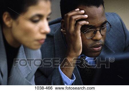 Stock Photograph - meeting, listening, concentration, concentrating, business, propped. Fotosearch