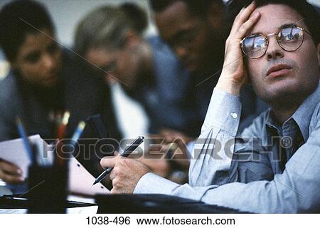 Stock Photograph - meeting, multiethnic, stress, business, concepts, chaotic, Middle-aged. Fotosearch