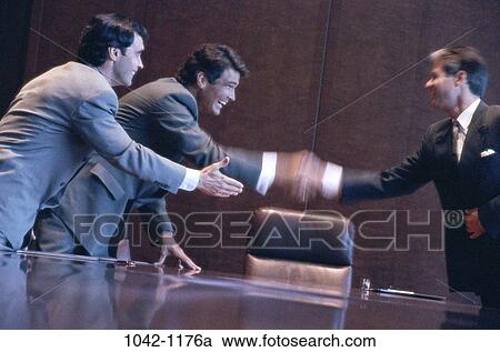 Stock Image - men, groups, business, concepts, achievement, Middle-aged, future. Fotosearch