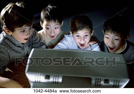 multiethnic, people, computer, awe, looking, surprise, children View Large Photo Image Stock Image - multiethnic, people, computer, awe, looking, surprise, children. Fotosearch