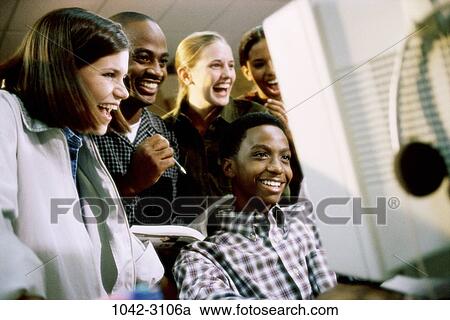 multiethnic, smiling, excited, classroom, happy, laughing, achievement View Large Photo Image Stock Image - multiethnic, smiling, excited, classroom, happy, laughing, achievement. Fotosearch