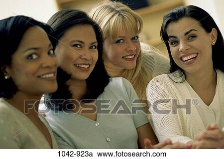 multiethnic, women, groups, people, smiling, friendship, happy View Large Photo Image Stock Image - multiethnic, women, groups, people, smiling, friendship, happy. Fotosearch