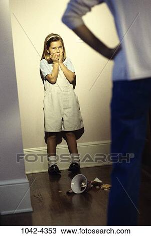 Stock Image - people, anger, mother, broken, confrontation, family, daughter. Fotosearch