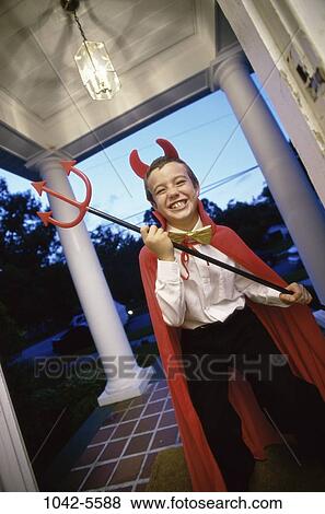 people, boy, costume, outdoors, Halloween, devil, child View Large Photo Image Stock Photo - people, boy, costume, outdoors, Halloween, devil, child. Fotosearch