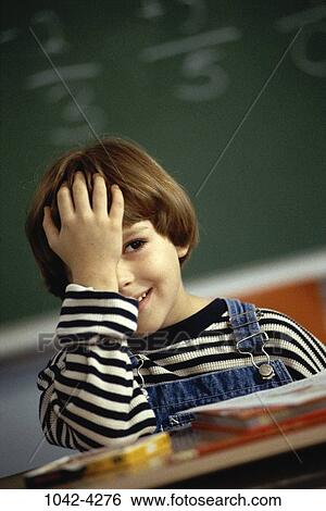 people, desk, school, classroom, boy, child, education View Large Photo Image Stock Photograph - people, desk, school, classroom, boy, child, education. Fotosearch