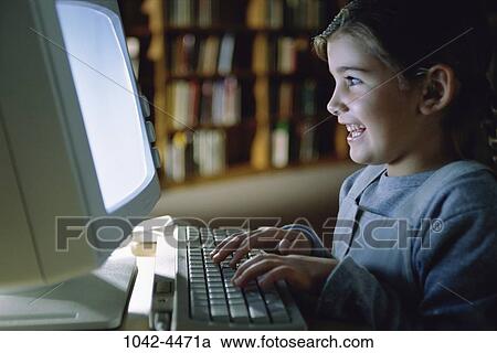 people, monitor, smiling, profile, computer, typing, library View Large Photo Image Stock Image - people, monitor, smiling, profile, computer, typing, library. Fotosearch