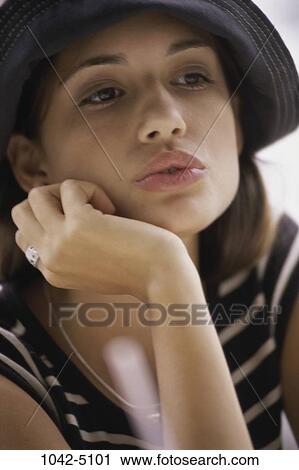people, outdoors, lips, posing, brunette View Large Photo Image Stock Image - people, outdoors, lips, posing, brunette. Fotosearch