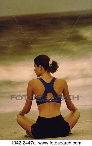 people, relaxation, woman, profile, meditation, sitting, beach View Large Photo Image Stock Image - people, relaxation, woman, profile, meditation, sitting, beach. Fotosearch