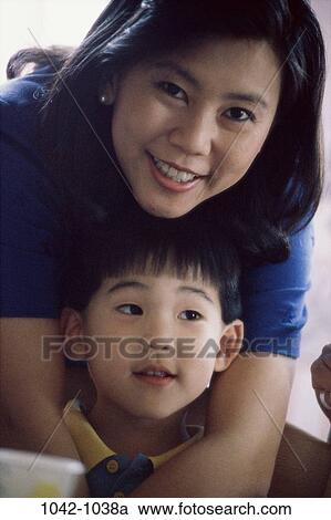 Stock Image - people, smiling, Asian, mother, happy, family. Fotosearch