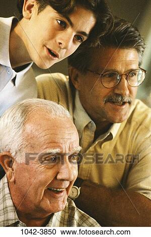 Stock Image - people, smiling, eyeglasses, watch, watching, smile, family. Fotosearch