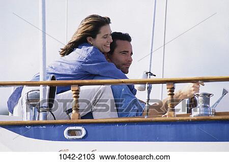 people, smiling, railing, couple, steer, happy View Large Photo Image Stock Image - people, smiling, railing, couple, steer, happy. Fotosearch