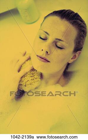 people, woman, bubbles, tranquility, relaxing, bath, leisure View Large Photo Image Stock Image - people, woman, bubbles, tranquility, relaxing, bath, leisure. Fotosearch