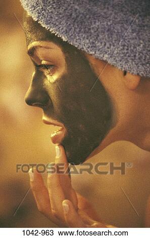 people, woman, profile, mud, mask, towel, beauty View Large Photo Image Stock Image - people, woman, profile, mud, mask, towel, beauty. Fotosearch