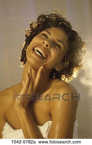 people, woman, smiling, laughing, towel, smile, beauty View Large Photo Image Stock Image - people, woman, smiling, laughing, towel, smile, beauty. Fotosearch