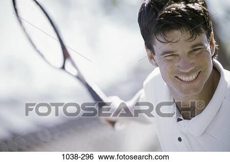 smiling, playing, tennis racket, swinging, swing View Large Photo Image Stock Photograph - smiling, playing, tennis racket, swinging, swing. Fotosearch