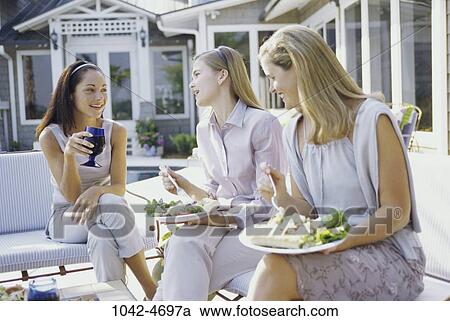 women, people, eating, conversation, friendship, friends View Large Photo Image Stock Image - women, people, eating, conversation, friendship, friends. Fotosearch