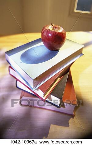 books, apple, school, education, learning, still life View Large Photo Image Stock Image - books, apple, school, education, learning, still life. Fotosearch