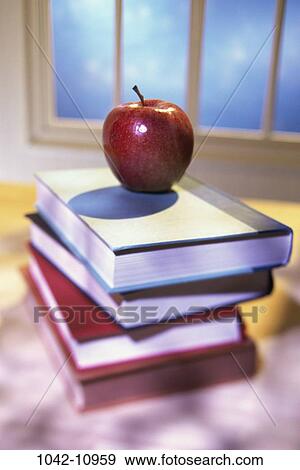 books, apple, school, fruit, stacked, education, learning View Large Photo Image Stock Photo - books, apple, school, fruit, stacked, education, learning. Fotosearch